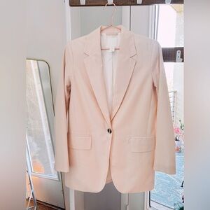 H&M Light Pink Blazer, Business Casual, Blush pink, X-Small